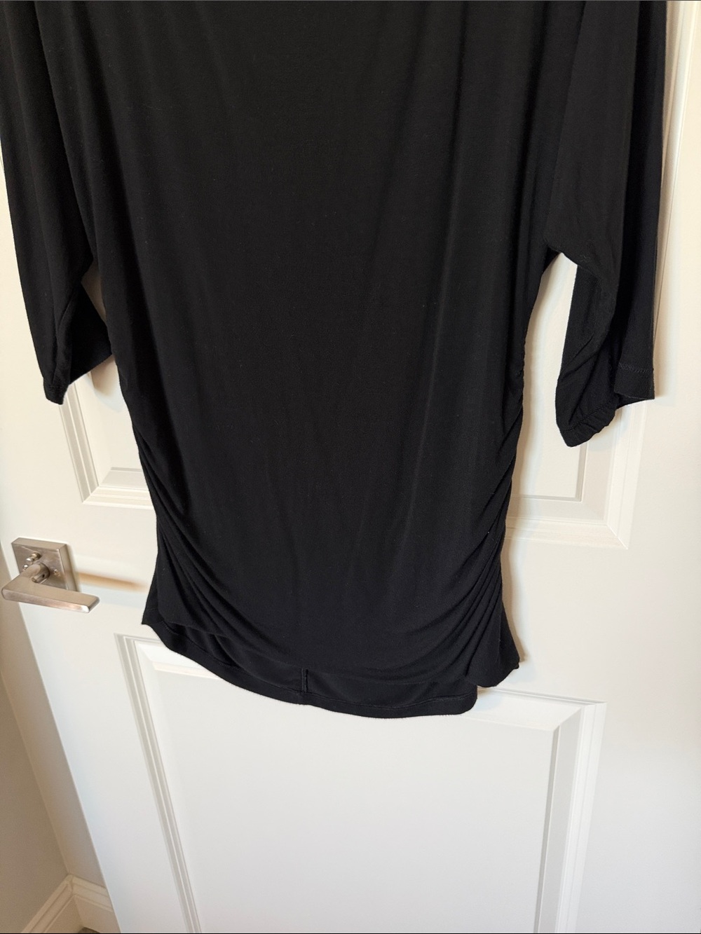 Banana Republic Black Dolman Sleeve Ruched Side Top XL - Picture 2 of 9